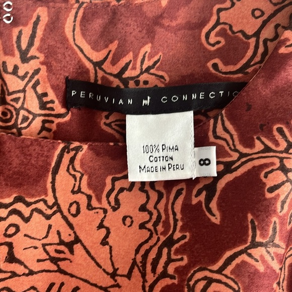 Peruvian Connection Copper Floral Midi Dress - Picture 3 of 5